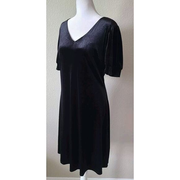 Velvet Fleur Mini Dress Size 8 Puff Sleeve Short Goth‎ Party Punk Grunge - Picture 2 of 8